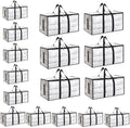 16 Pack-Extra Large Heavy Duty Moving Bags - Waterproof Storage Totes with Handles & Zippers, Foldable for College Dorm, Storage (Clear) by Unknown