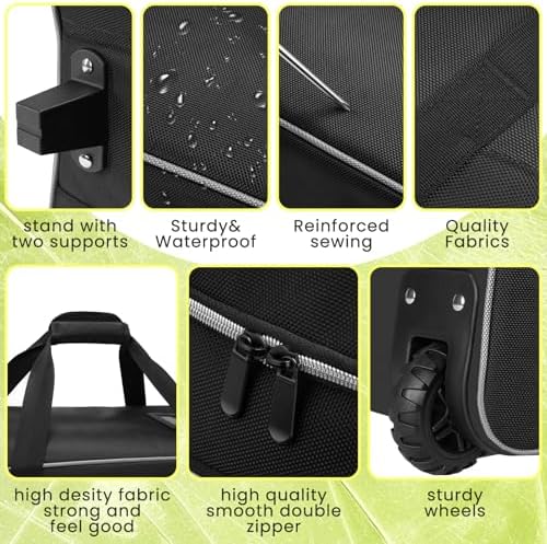 41-Inch Hockey Bag with Wheels, Large Ice Hockey Duffel Travel Bag for Equipment & Gear, 2 Sticks Field Hockey Bag with Separate Shoe Compartment (Black) - Image 5