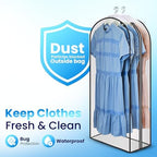 Handy Laundry Clear Garment Bags for Hanging Clothes, 50" Suit Bags, 4-Pack - Image 3