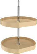 Rev-A-Shelf 20" Dual Shelf Lazy Susan D-Shaped for Corner Wall in Cabinet Kitchen Storage Organization, Turntable Storage Almond, 7012-20-15-52 by Rev-A-Shelf
