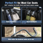4-Pack Car Headrest Hooks Holds 55lbs Seat Storage Organizer for Bags - Image 3