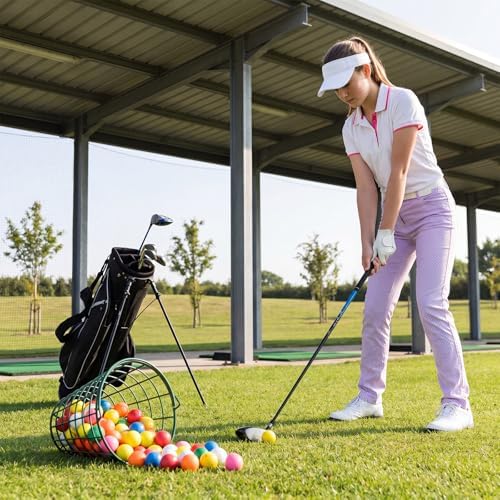 Wettarn Bulk Metal Wire Golf Ball Basket with Handle Stainless Steel Golf Basket Ball Holder Container for Summer Storage Practice Accessories - Image 6