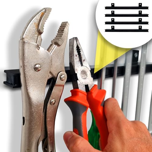 12" Heavy-Duty Magnetic Tool Holders (4 Pack - 48" Total) - Extremely Powerful Magnetic Pull Force to Hold Heavy Tools (Upgraded Version) - Professional Tool Bars/Strips Organizer by HMmagnets