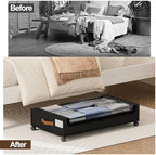 LAMU Under Bed Storage with Wheels, 4Pack Underbed Storage Containers,Black | Smooth-rolling Wheels, Clear Lid & Label, Sturdy Metal Frame, Easy Install, Rolling Storage Drawers for Clothes, Shoes, Toys - Image 6
