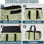 Standing Extra Large Utility Tote Bag with Hard Bottom & Hard Sides, Heavy Duty Reusable Grocery Bags with Handles & 3 Pockets for Shopping, Picnics, Camping, Laundry, Car, Beach Tote Bag - Image 7