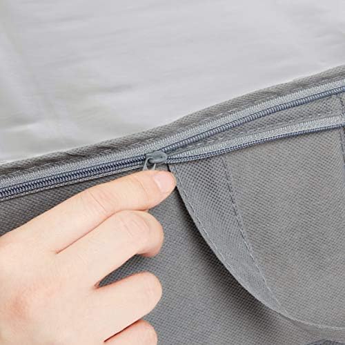 Amazon Basics Under Bed Storage Bags for Clothes, Blankets and Linens, Foldable Fabric Containers with Clear Window and Handles, 30.2" x 20" x 5.7", Gray, 2-Pack - Image 6