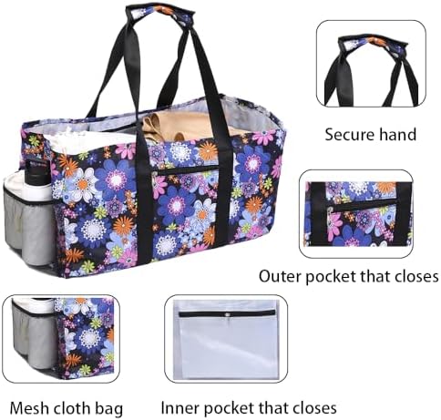 Extra Large Utility Tote Bag - Reusable Grocery Bags Foldable Heavy Duty - Image 5