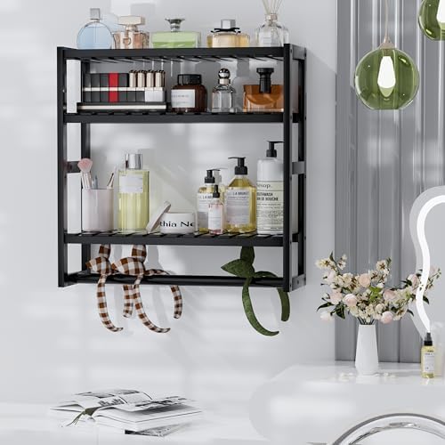 GcdPai Towel Racks Wall Mounted Bamboo Bathroom Storage Shelves Organizer Toilet Paper Adjustable Shelf Over The Toilet Storage Holder for Kitchen, Office, Entryway, Bedroom - Image 4