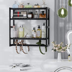 GcdPai Towel Racks Wall Mounted Bamboo Bathroom Storage Shelves Organizer Toilet Paper Adjustable Shelf Over The Toilet Storage Holder for Kitchen, Office, Entryway, Bedroom - Image 4
