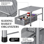 Simple Houseware Stackable Under Sink Sliding Basket Drawer, Silver - Image 4