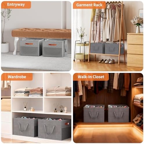 Aokeyee 2 Pack Shoe Organizer for Closet, Stackable Shoe Storage Box, Grey - Image 7