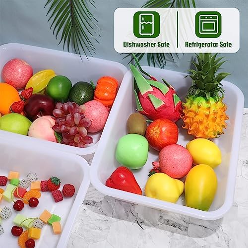 Wesiti 20 Pack 9L Commercial Bus Tubs Plastic Tub Utility Dish Bin Wash Basin Tote Box Meat Lugs Dish Pan Restaurant Supplies for Food Service Storage Butchering Fast Food Organization Kitchen, White - Image 4