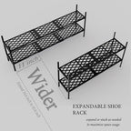 Shoe Rack, 45.6" Expandable Shoe Storage Organizer for Closet - Stackable - Image 4