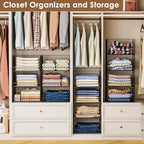 Yociyoga 4-Tier Stackable Closet Organizers and Storage Shelves, Foldable Closet Shelf Organizer, Black(Patent Protection)(Patent No. 30022416) - Image 5