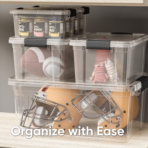 Superio Storage Bins with Lids, Clear Plastic Containers for Organizing, Stackable Totes, BPA Free, Odor Free, Organizer Boxes for Home, and Dorm (6 Pack, 22.75 Qt) - Image 5