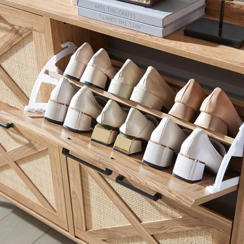 Barnyatoh Farmhouse Shoe Storage Cabinet,Shoe Organizer with 4 Flip Drawers - Image 7