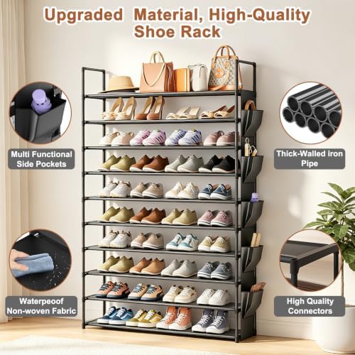 OYREL Tall 10 Tier Shoe Rack Organizer 40-50 Pairs Large Storage - Image 4