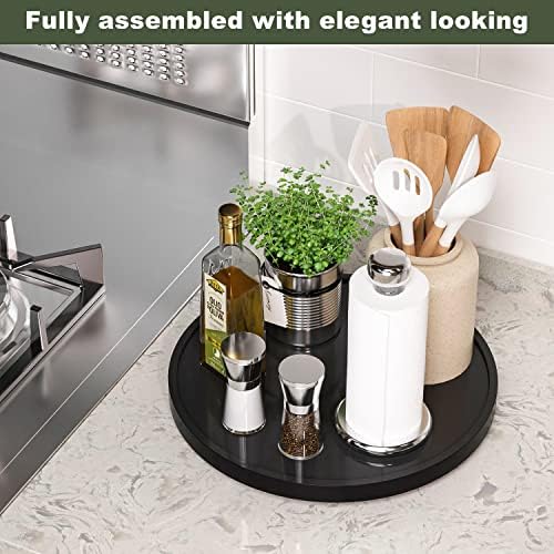 Lazy Susan Organizer, 13.2 Inch Non-Skid Bamboo Turntable - Image 2
