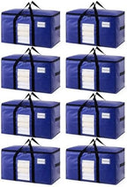 TAILI 8 Pack Dark Blue XXL Moving Bags,Storage Bags with Visible Window by TAILI
