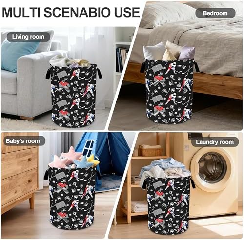 Hockey Laundry Basket Storage Bin Foldable Laundry Hamper Clothes Storage Bucket Organizer 19.6x15.7 Inch For Laundry Room/Bedroom/Bathroom - Image 6
