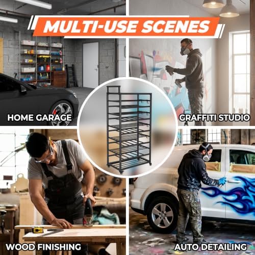 Sidasu Spray Can Organizer,Rolling Cart Garage Spray Paint Storage Rack - Image 6