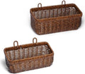 Wicker Wall Baskets Set of 2, Decorative Hanging Organizer for Kitchen, Living Room, Garage, Bathroom, Door Storage and Organizing by Nicestand
