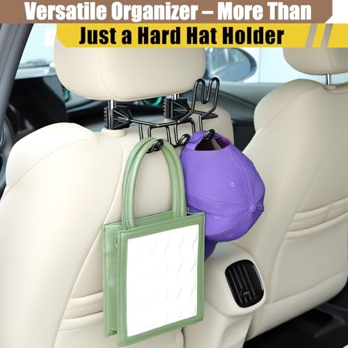 Hard Hat Holder for Truck Car Helmet Organizer, Triple Hooks, Black, 1 Pcs - Image 4