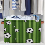 Football Green Storage Basket Toy Storage Bins Collapsible Cube Organizer - Image 5