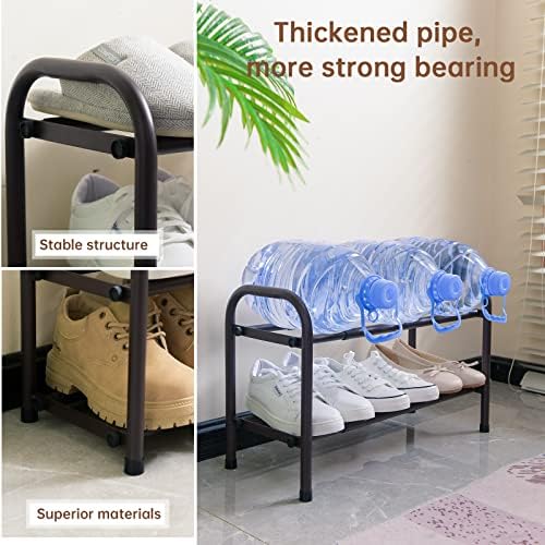 Gonfoam Expandable 2-Tier Shoe Rack for Closet and Entryway, Bronze - Image 5