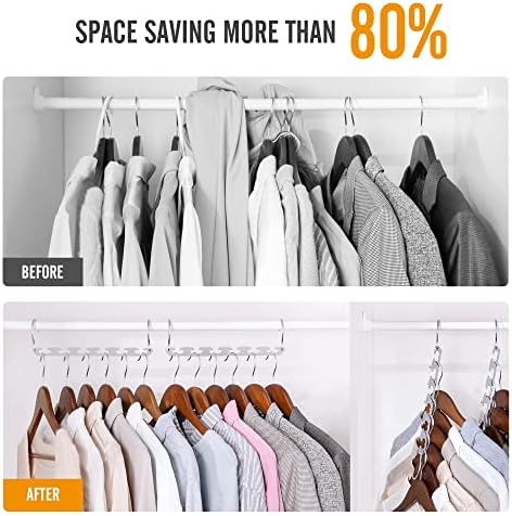 HOUSE DAY Closet Organizers and Storage Space Saving Hangers Stainless Steel Magic Hanger Upgraded Sturdy Storage Hangers Space Saver Clothes Hanger College Dorm Room Essentials 4PACK - Image 2