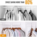 HOUSE DAY Closet Organizers and Storage Magic Hangers Stainless Steel Space Saving Hangers Upgraded Sturdy Drop Down Hanger Clothes Hangers Space Saving College Dorm Room Essentials 8PACK - Image 2