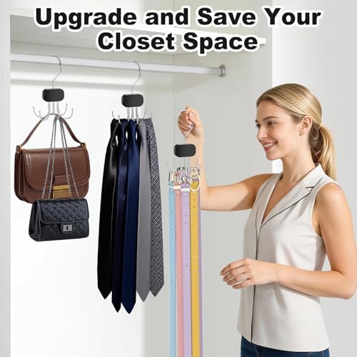 Belt Hanger for Closet Max 24 Belts, 1PCS Belt Organizer for Closet - Image 5