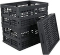 Idotry 3-PACK 15 L Folding Storage Crates, Stackable Collapsible Basket by Idomy