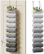 SWTYMIKI Hanging Towel Racks for Bathroom - 9 Tier Over the Door & Wall Mounted Bath Rolled Towel Storage Organizer Holder for Small Bathroom, RV, Camper (Polished Nickel, 9-Tier) by SwtyMiki-TidyHomeSweetLife