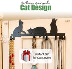 Evelots Over The Door 4 Hook Towel/Coat Rack Hanger Organizer, Kitty Cat Design-Easy No Tool Installation-Black Iron-Holds 20 lbs. - Image 7