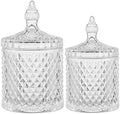 rejomiik Qtip Holder Glass Apothecary Jars with Lid Bathroom Accessories Vanity Organizers and Makeup Storage for Cotton Swabs, Balls, Pads, Floss Picks, Candy, 2 Pack Small and Large Clear by rejomiik