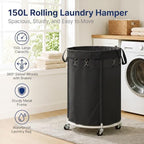 150L Large Capacity Rolling Laundry Basket Hamper with Wheels, Clothes hamper and Removable Bag for Home, Laundry Room, Bedroom, Bathroom, Apartment, Dorm - Image 2