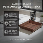 Lifetime Creations Personalized Groomsman Valet Tray - Custom Groomsmen Gifts for Proposal, Engraved Vegan Leather Catchall Wedding Gift for Desk, Dresser (Brown) - Image 3