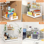 Under Sink Organizer, 2-Tier Pull-Out Metal Drawer, 2 Pack - Image 6