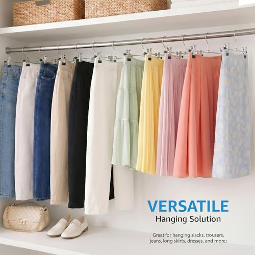 ZOBER Metal Pants Hangers with Clips, Skirt Clothes Hangers, 20 Pack - Image 7
