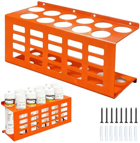 Metal Wall Mount Caulk Tube Holder Rack, Orange by Mibcocny