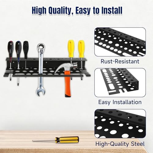 Screwdriver Organizer Wall Mount for Pliers, Screwdrivers, Garage Workshop Storage, Stores up to 43 Pliers or Small Tools, Ideal Gift for Men - Image 5