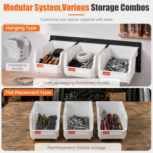 14pc Wall-Mounted Storage Organizer Mixed V1 V2 Combo White - Image 5