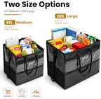 Rolling Grocery Bag with Wheels, 67L Foldable Shopping Cart Bag with Wide Shoulder Straps, 5 Detachable Wheels, Buckle Storage Strap, Large Reusable Utility Tote for Groceries(Black, Medium) - Image 3