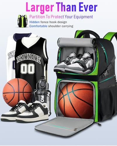 LOINTET Basketball Bag Backpack with Ball Holder Shoes Compartment, Large Basketball Accessories Sports Bag - Image 3