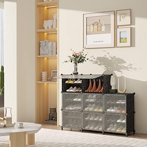 AWTATOS 8 Tiers Shoe Rack Organizer, 32 Pair Shoe Storage Cabinet, Black - Image 4