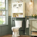 Over The Toilet Storage Cabinet, Above Toilet Bathroom Storage Cabinet with Double Doors and Soft Hinges Over Toilet Storage Shelf Over Toilet Bathroom Organizer (Cream White) by MXARLTR