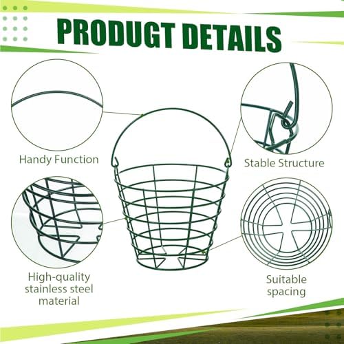 Wettarn Bulk Metal Wire Golf Ball Basket with Handle Stainless Steel Golf Basket Ball Holder Container for Summer Storage Practice Accessories - Image 3