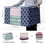 Storage Bags 100L 4Pack Clothes Organization and Storage Containers | Large Blanketfor Bedding, Comforters, Foldable Organizer with Reinforced Handle, Clear Window, Sturdy Zippers, Blue - Image 2