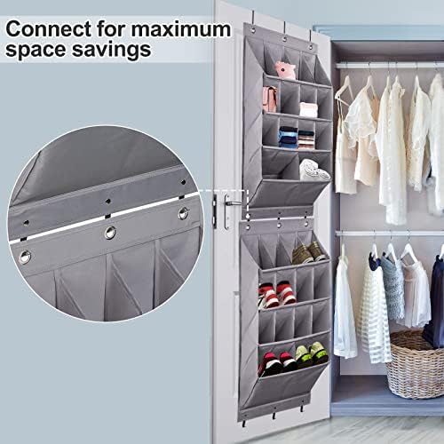 2 Pack Over the Door Shoe Organizers, Hanging Shoe Organizers Large Pockets - Image 4